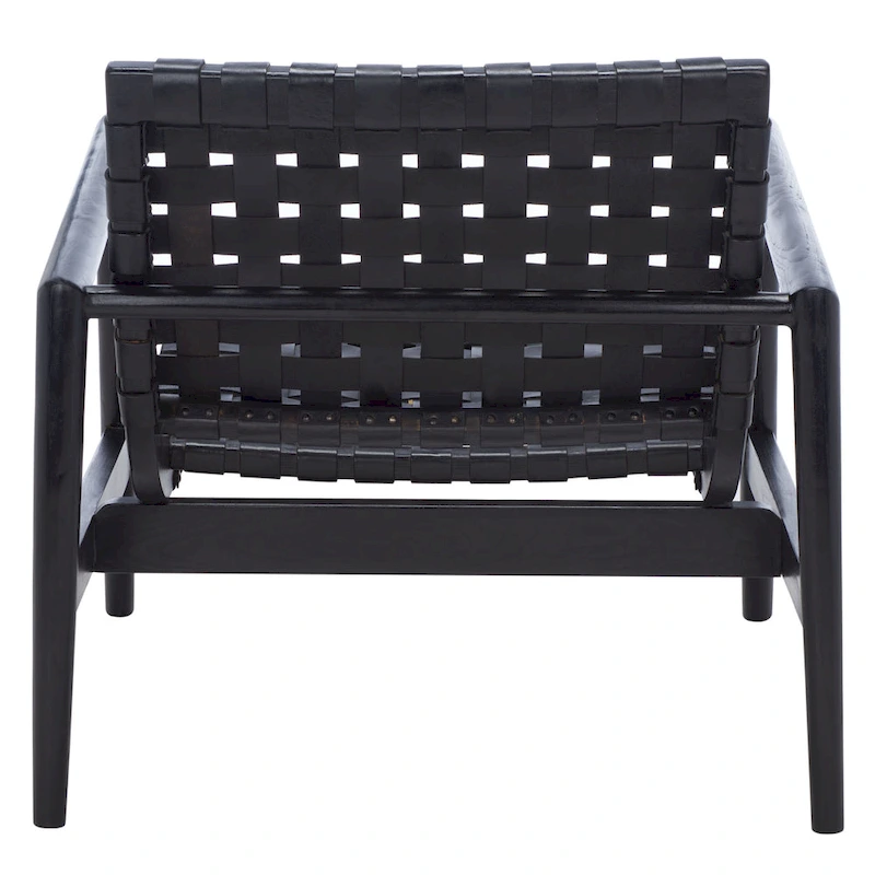 SAFAVIEH Vena Leather Woven Accent Chair - 30 W x 28 D x 28 H - 30Wx28Dx28H