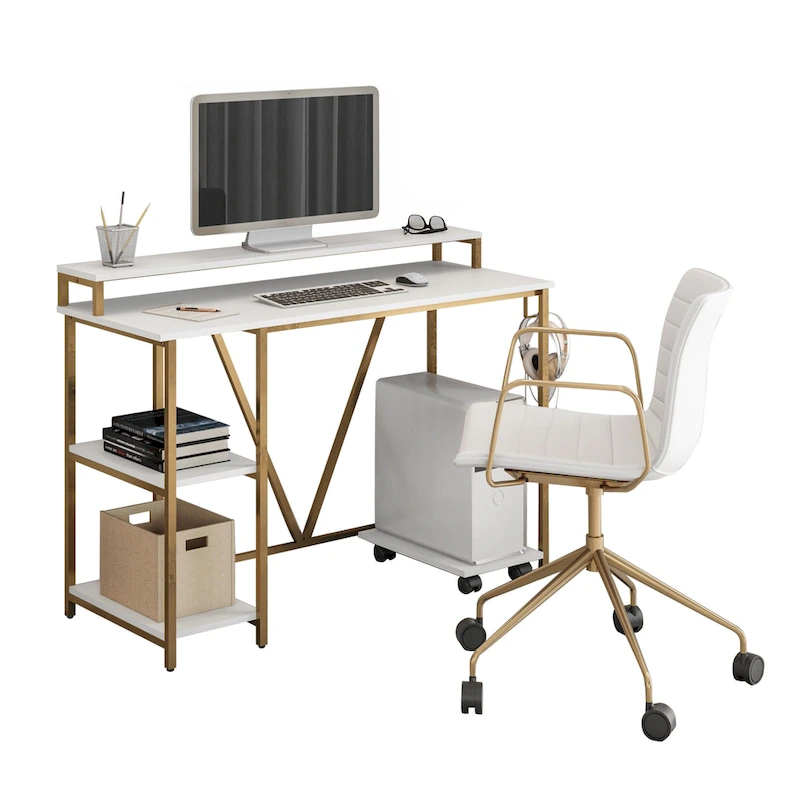Industrial Writing Desk, Gold