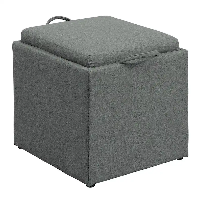 Single Ottoman with Stool and Reversible Tray