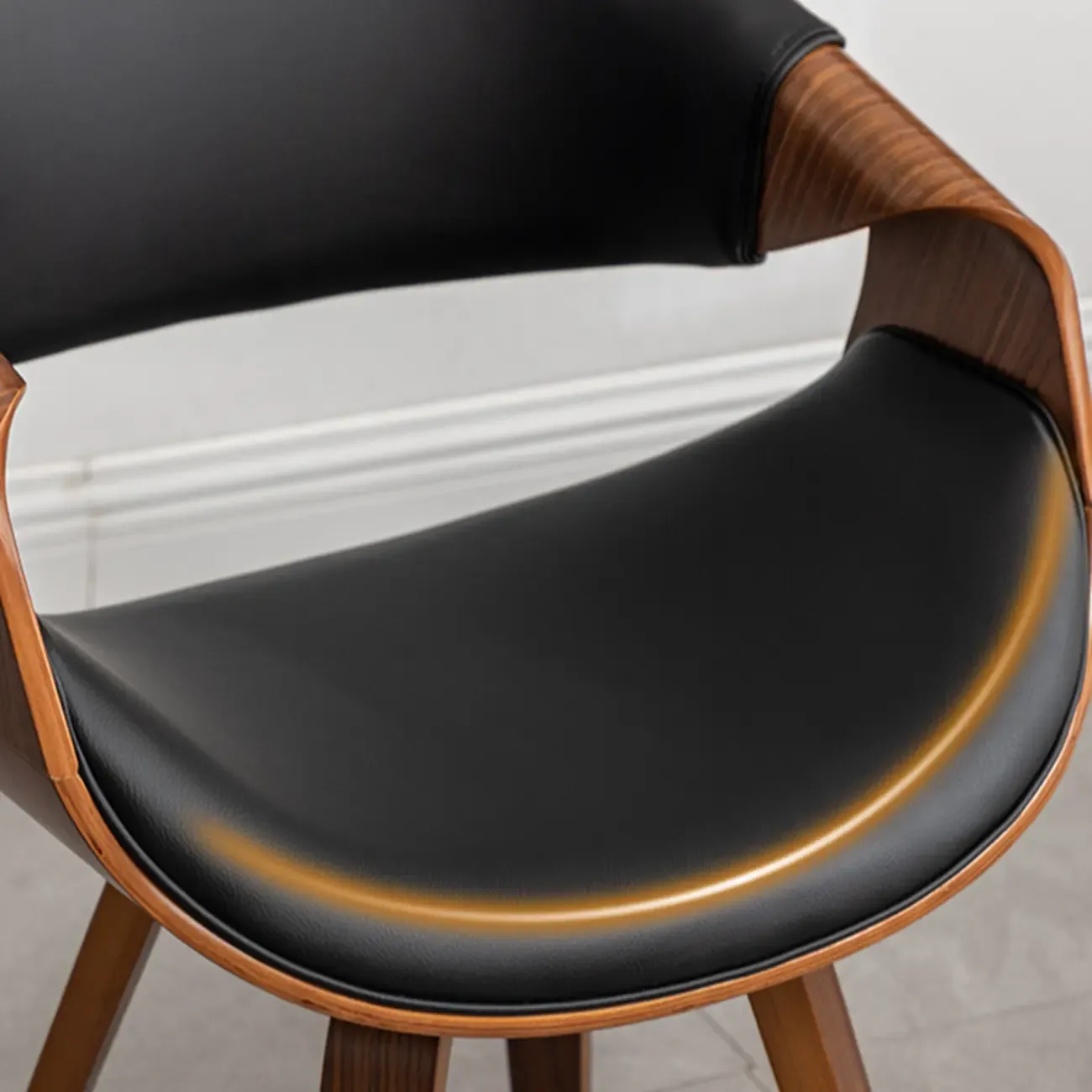 Modern Upholstered Wooden Ergonomic Office Chair