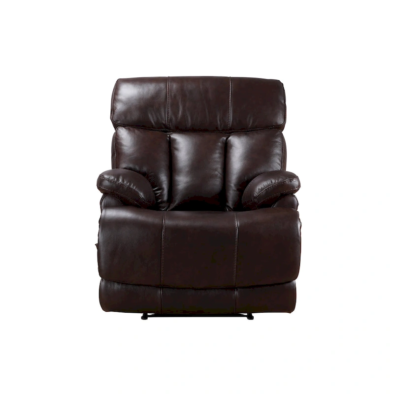 Davin Top Grain Leather Genuine leather Brown Extendable Footrest Manual Recliner
