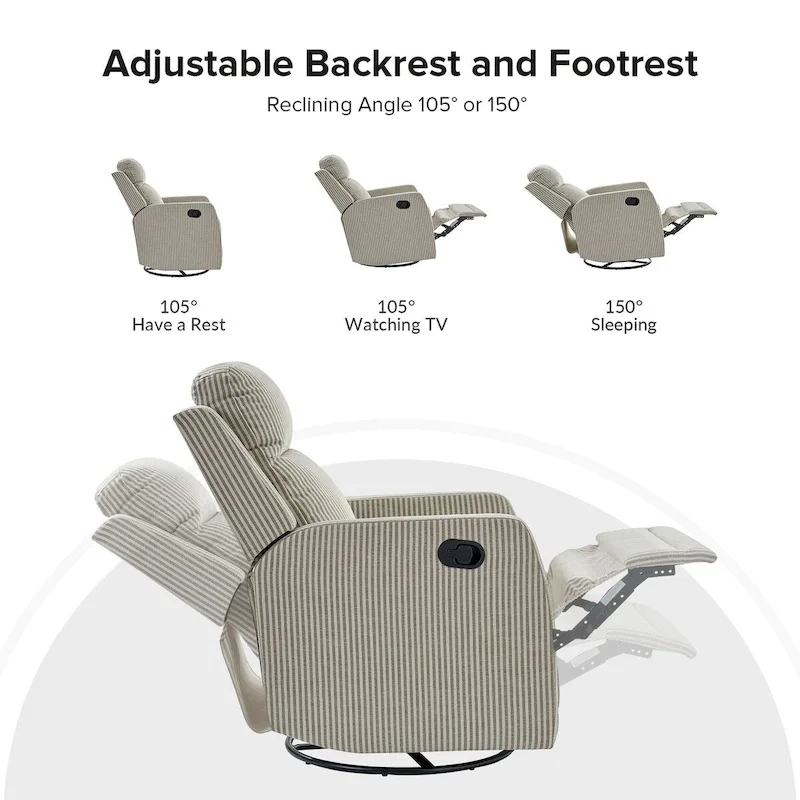 Diana Modern Polyester 360-degree Swivel Rocker Recliner Set of 2 by HULALA HOME