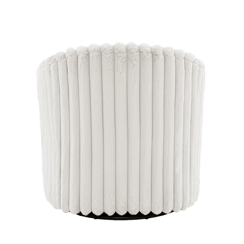 Faux Rabbit Fur Accent Chair 360-degree Swivel Barrel Chairs Set of 2