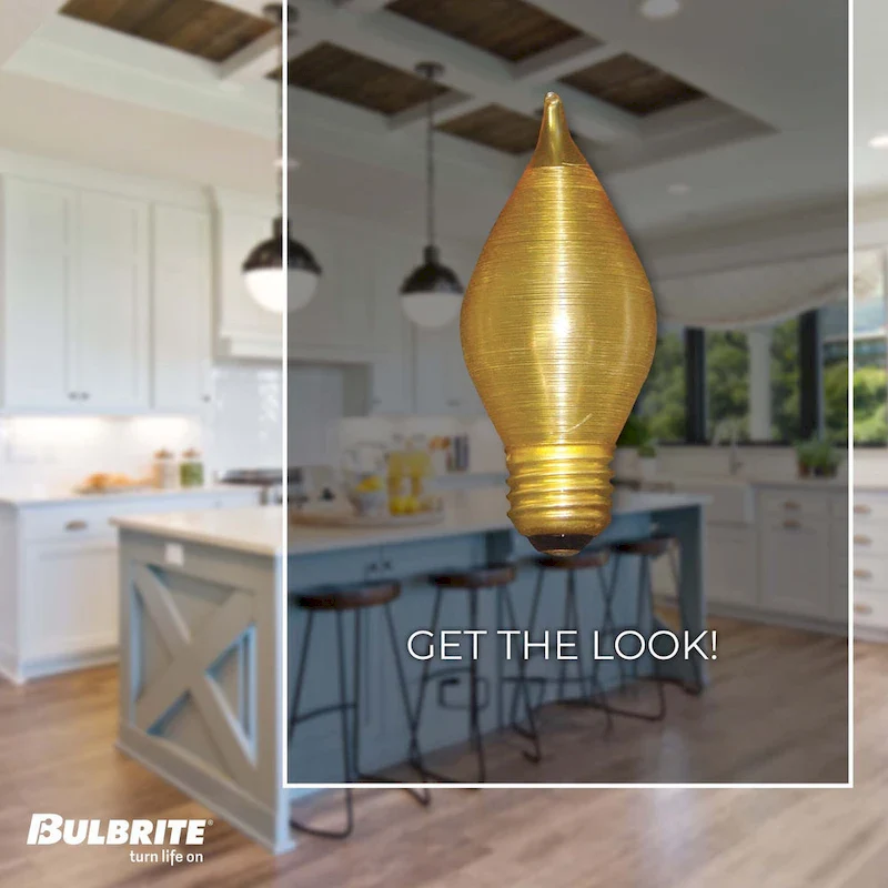 Bulbrite Spunlite Pack of (25) Dimmable Amber Candelabra (E12) Incandescent Bulb