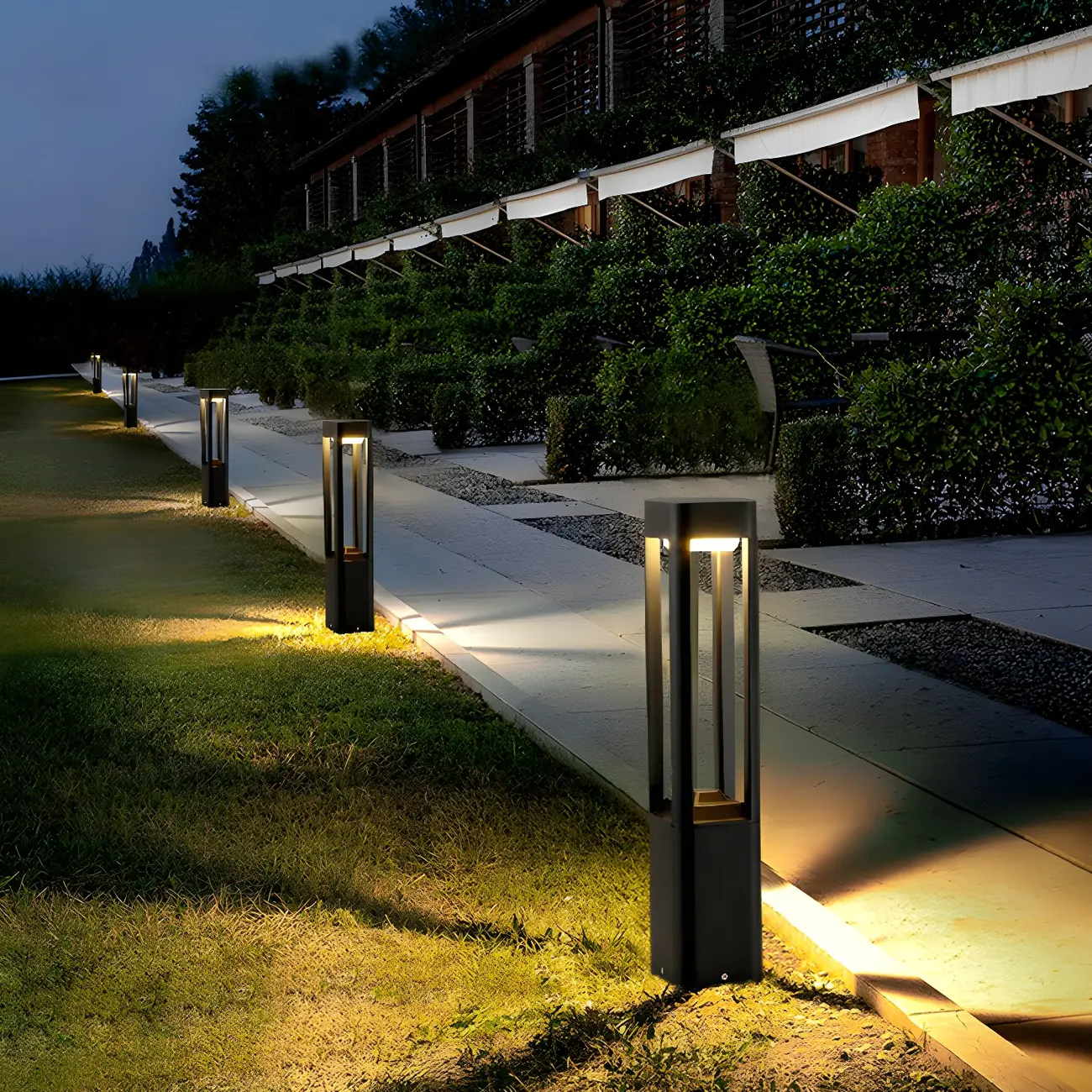 Modern Cuboid Metal LED Landscape Lighting