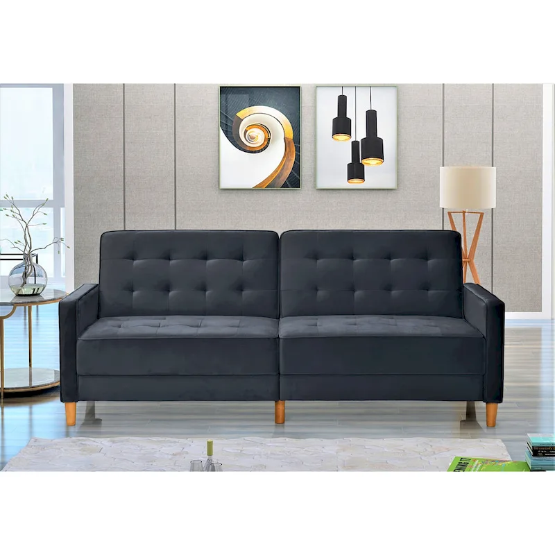 Jonathan Tufted Velvet Sofa Bed Sleeper