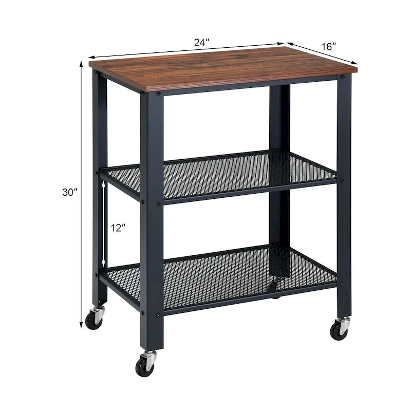 Industrial Serving Cart Kitchen Utility Cart