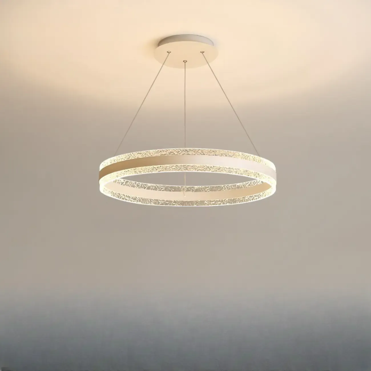 Modern LED Gold Circular Metal Chandelier