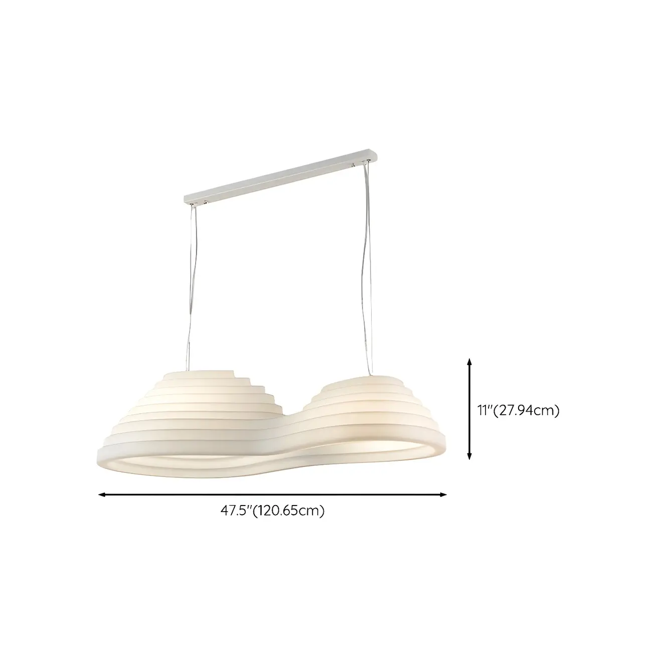 Geometric Large White 2-Light Island Pendant Light