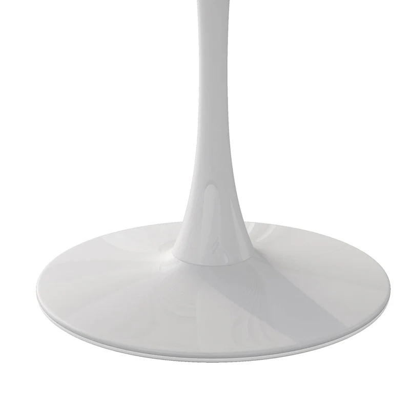 Round Dining Table with Metal Base – White Marble / Black Marble / Oak+Black / Black / White / Natural+White, Seats 2-4