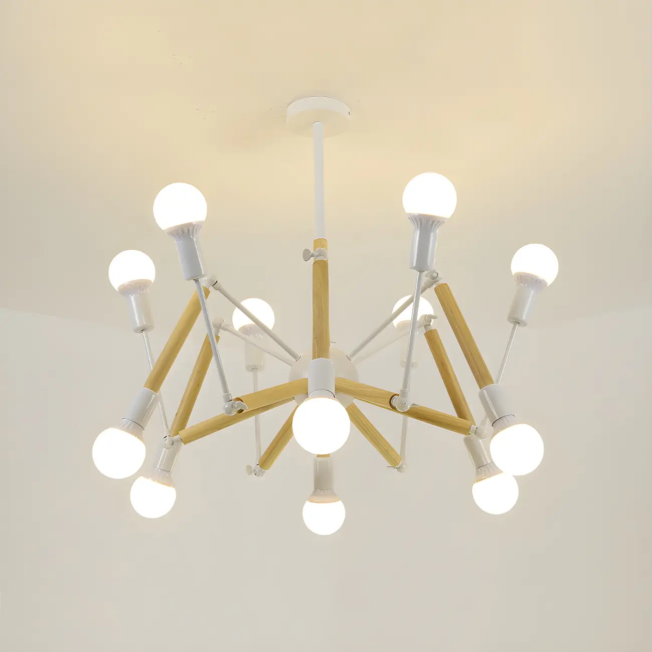 Modern Multi-Light Metal Adjustable Downrod Sputnik Chandelier