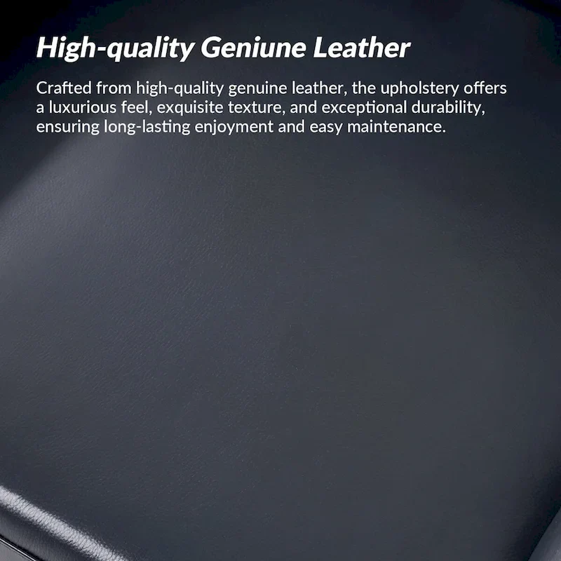 Traditional Genuine Leather Accent Chair with Tufted Wing Back