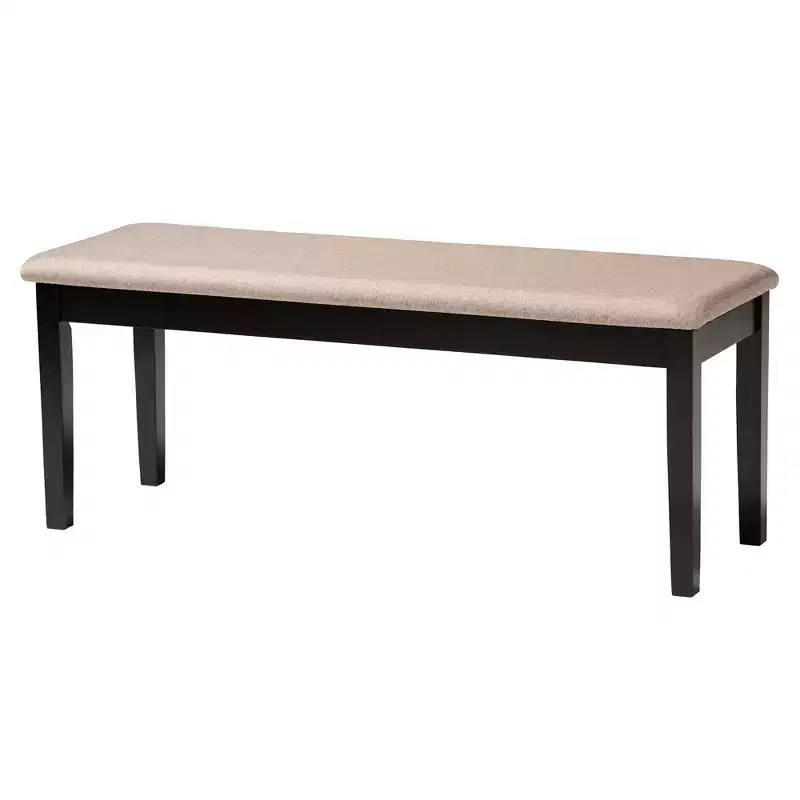 Modern Fabric & Wood Dining Set for 6 – 4 Chairs + Bench + Table