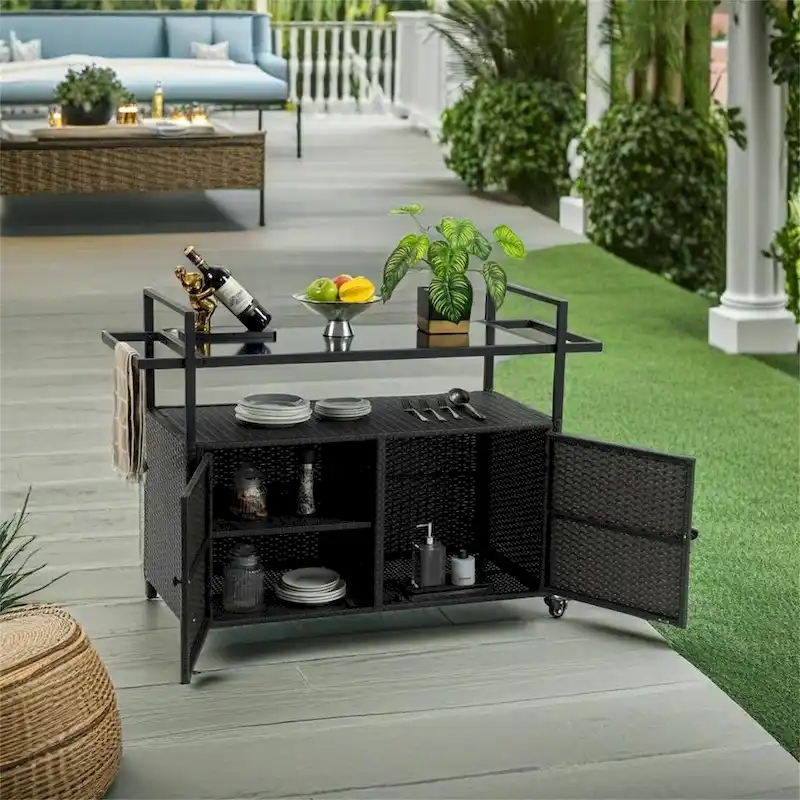 Patio Wine Serving Cart