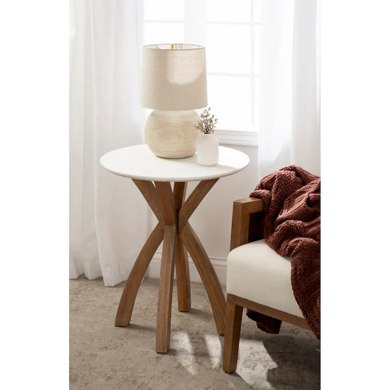 Round Wood Side Table