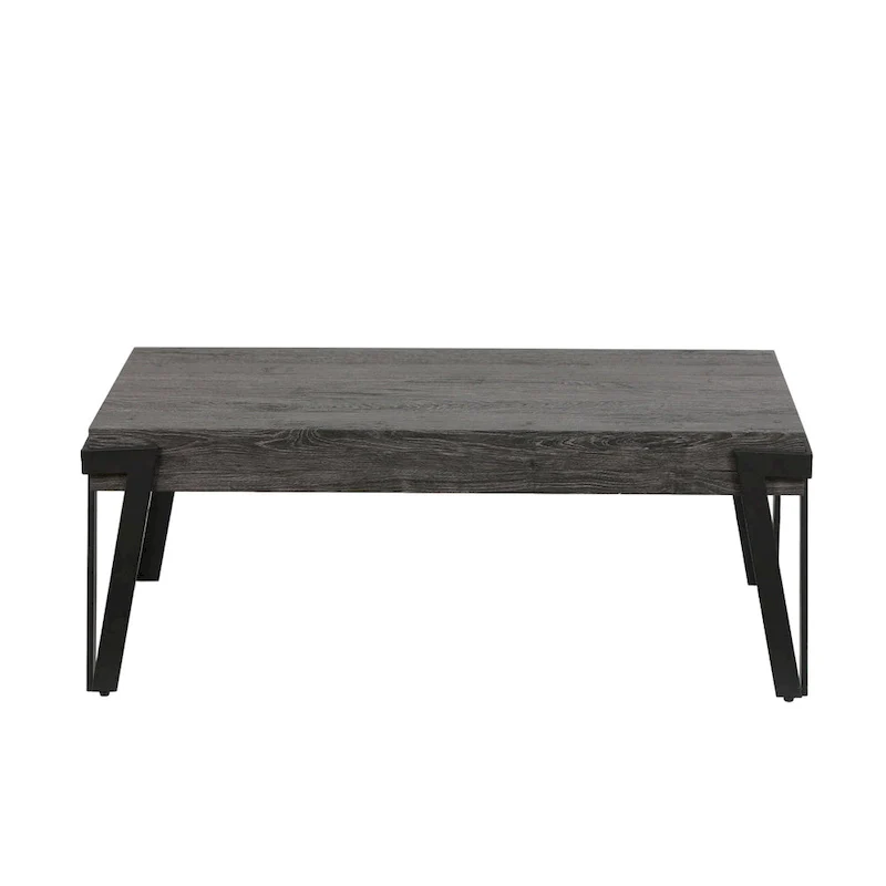 43-inch Industrial Wood and Metal Coffee Table - 17 H x 43.38 W x 24.5 D