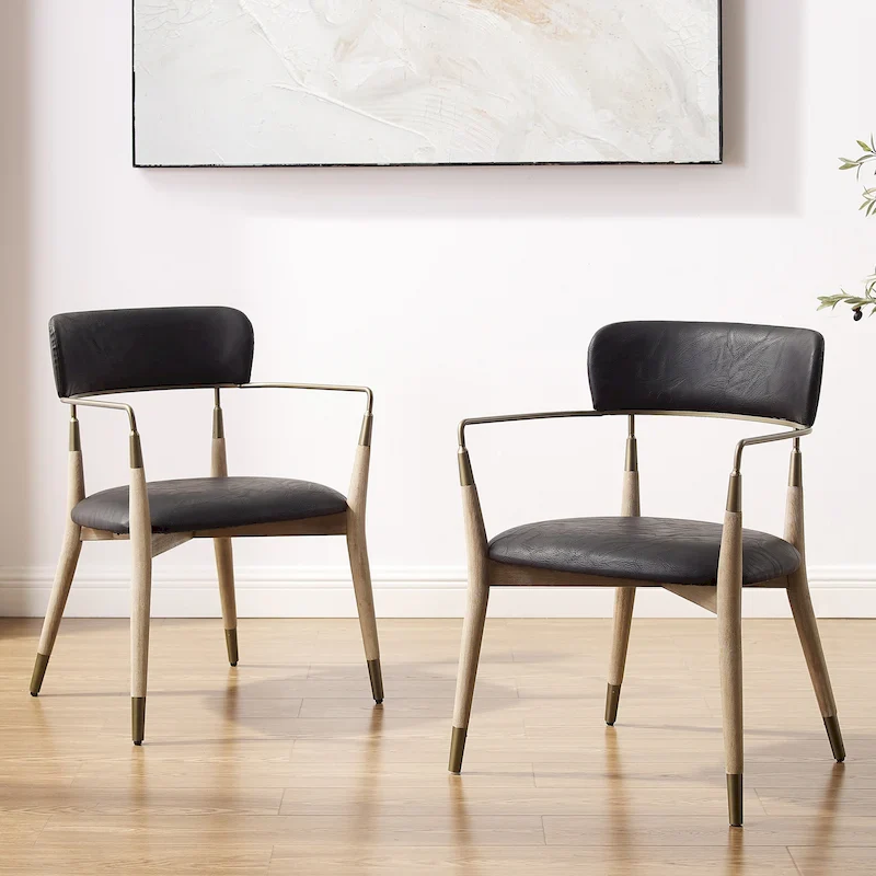 Art Leon Mid-century Solid Wood Accent Dining Chair (Set of 2)