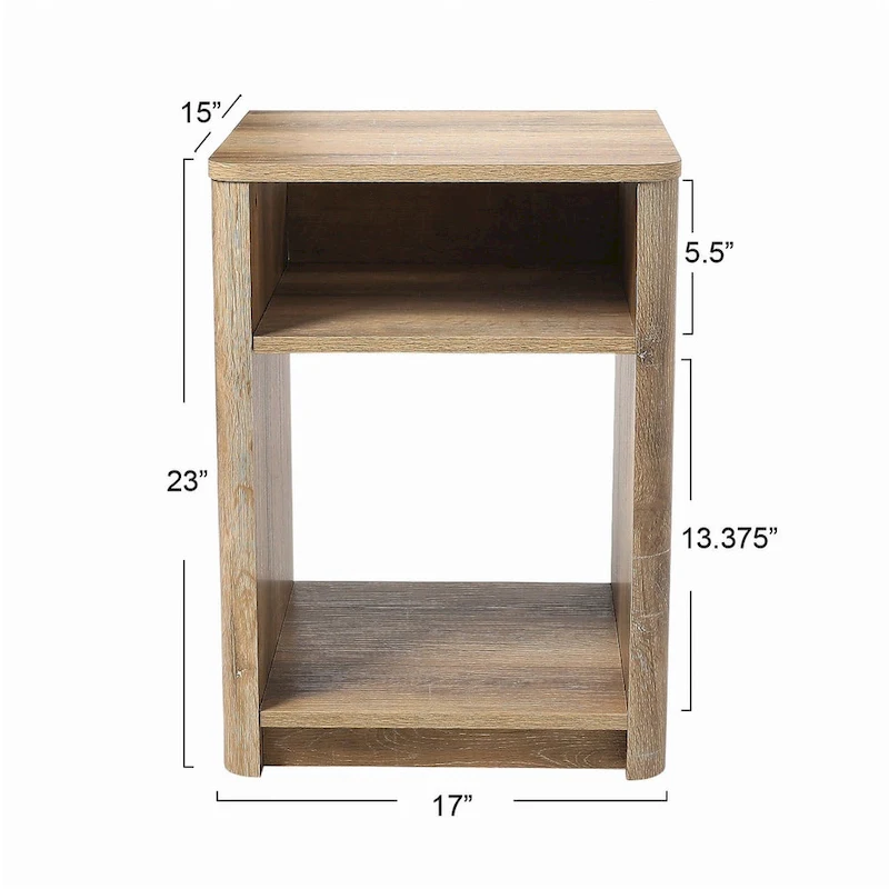 Marble and Wood End Table