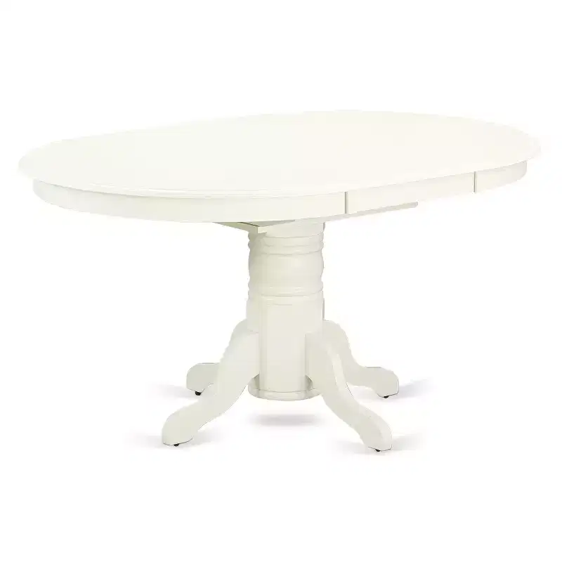 HomeStock 7 Piece Kitchen Table Set Linen White Parson Chairs