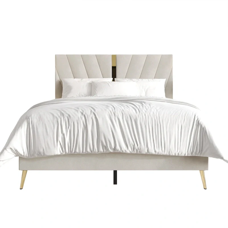 CraftPorch Luxurious Velvet Upholstered Bed