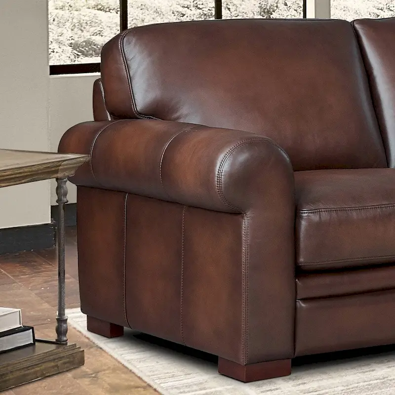 Hydeline Brookfield Top Grain Leather Sofa Set, Sofa, Loveseat and Chair