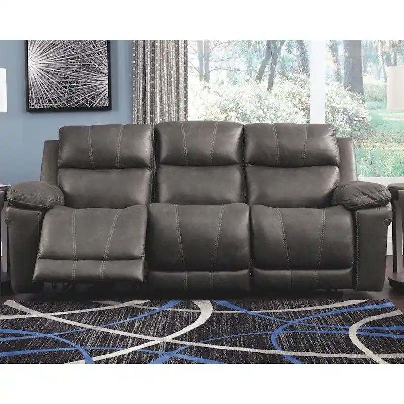 Erlangen Contemporary Power Reclining Sofa with Adjustable Headrest Midnight