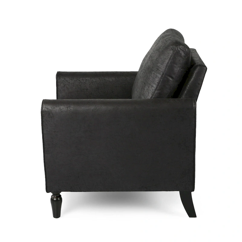 Modern 31 Microfiber Club Chair with Tapered Legs and Thick Seat Cushions