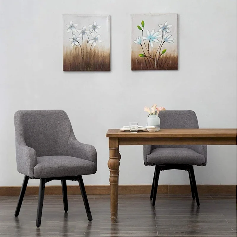 Swivel Dining Chairs Set of 2 Upholstered Accent Chairs Living Room Chairs Desk Office Arm Chair