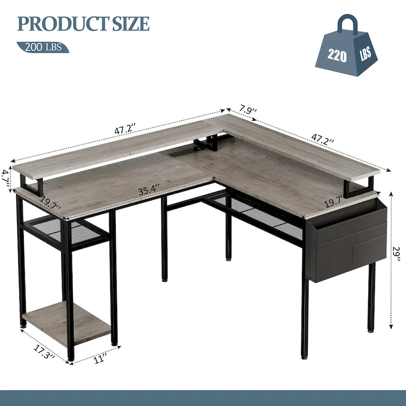 Futzca L Shaped Home Office Desk