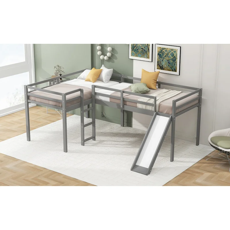 Loft Bed with Ladder and Slide