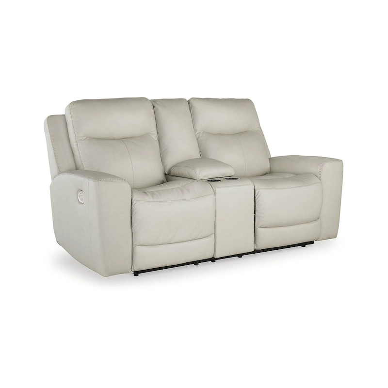 Signature Design by Ashley Mindanao Coconut Power Reclining Loveseat with Console - 79W x 42D x 43H