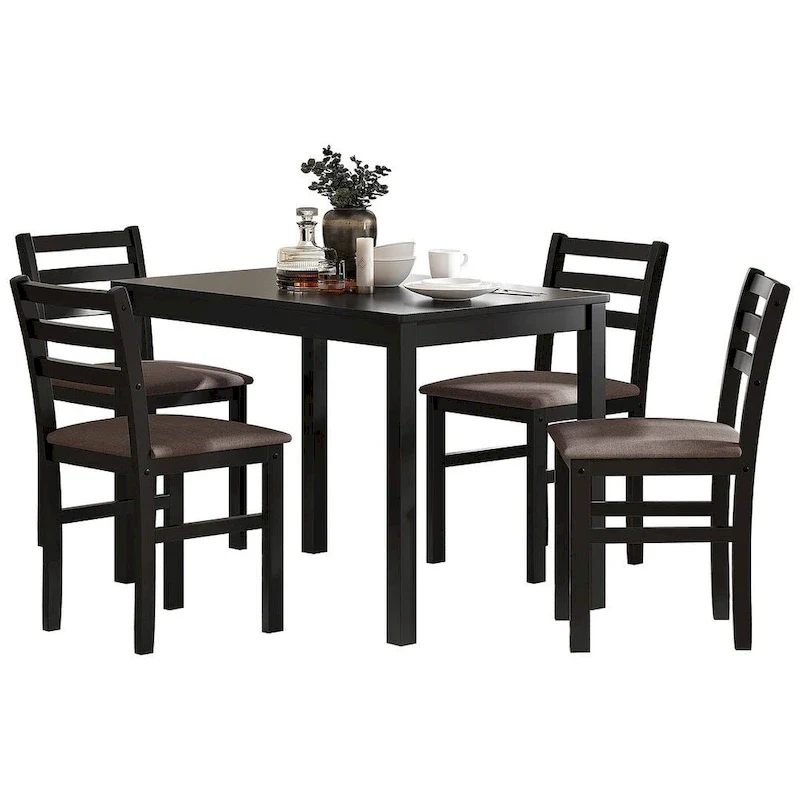 5 PCS Pub Sets Stylish Dining Table Set with 4 Upholstered Chairs
