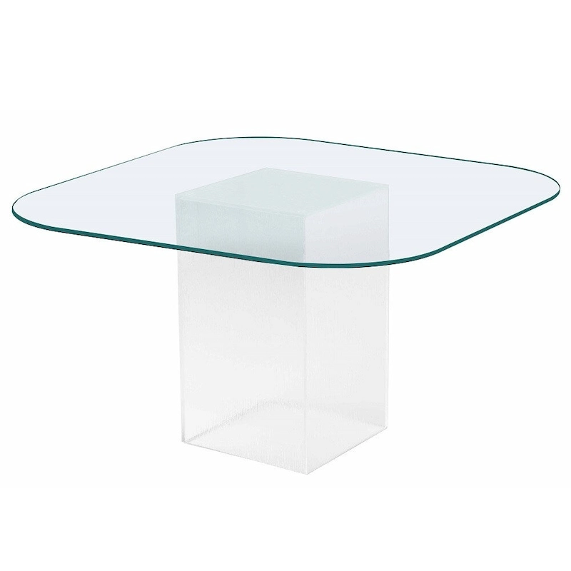 Somette Valor Surfboard Clear Glass Top Dining Table
