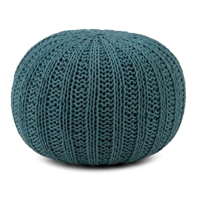WYNDENHALL Grandville Boho Round Hand Knit Pouf