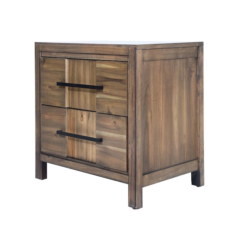 Tass Transitional Solid Wood 2-Drawer Nightstand by Furniture of America