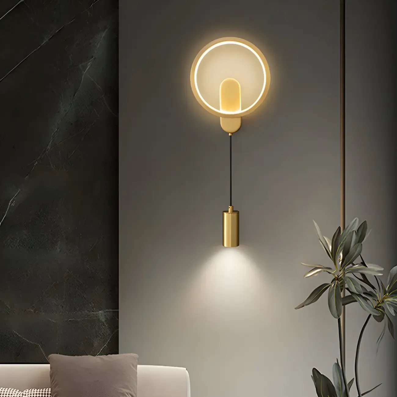 Modern 2-Light LED Wall Sconce 3-Gear Dimming for Living Room