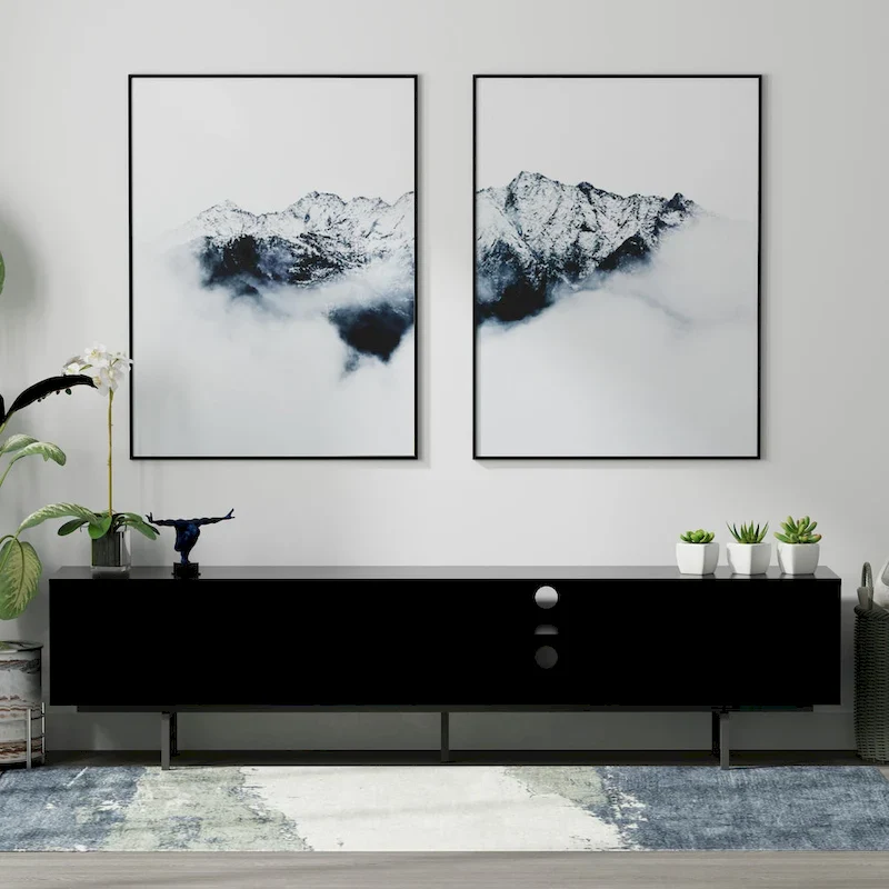 Glenwillow Home Atlas 78 x 20 Lowboy Mid-Century Modern TV Stand Console