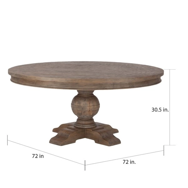 Copper Grove Asperg Brown Weathered Teak Round Dining Table