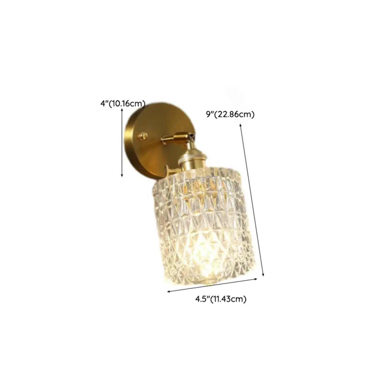 Art Deco Gold Transparent Glass Wall Sconce