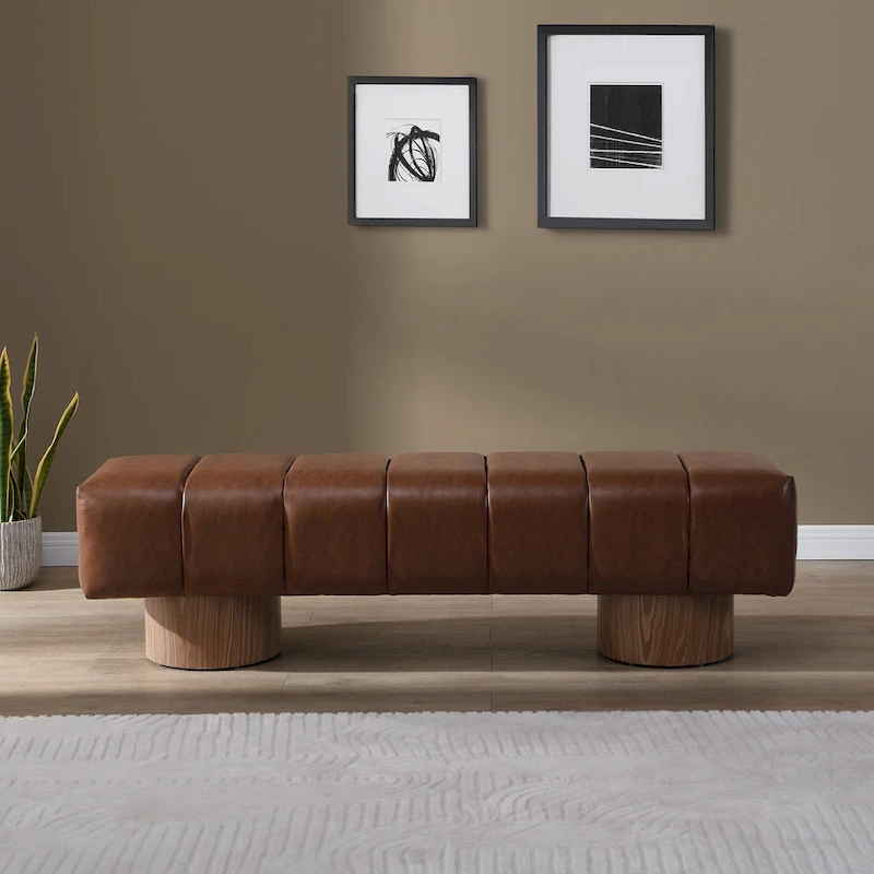 Christopher Knight Home - Daniel Upholstered Dining Bench, No-Assembly Entryway & Bedroom Ottoman with Sturdy Wood Legs