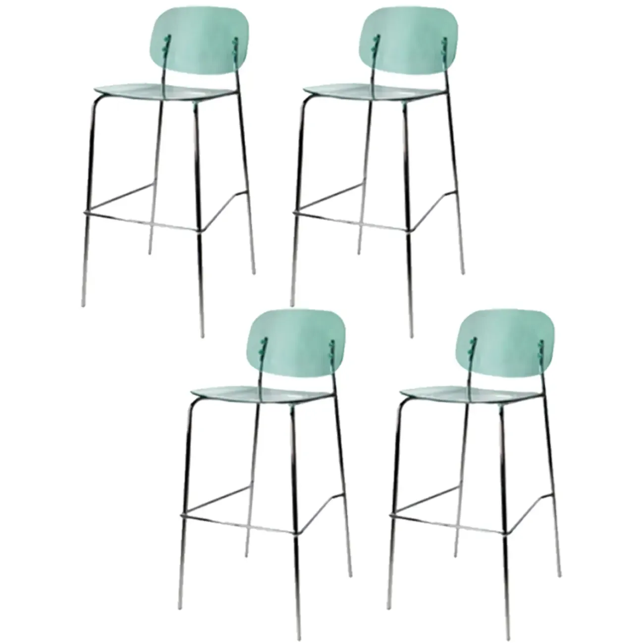 Scandinavian Square Seat Counter Height Acrylic Bar Stools
