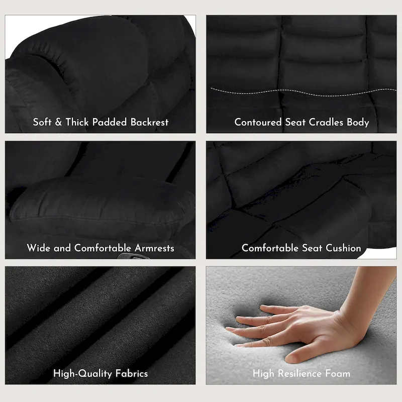 93 Width Polyester/Suede 5-Piece Manual Reclining Sectional Sofa