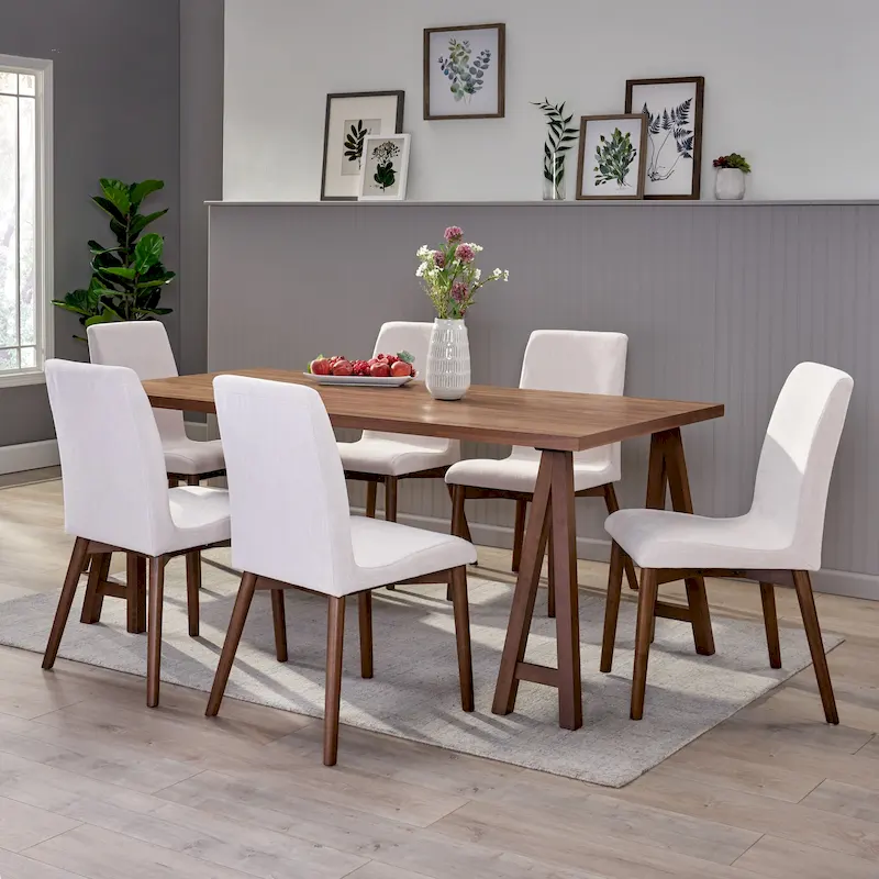 Orrin Mid-Century Modern 7 Piece Dining Set by Christopher Knight Home