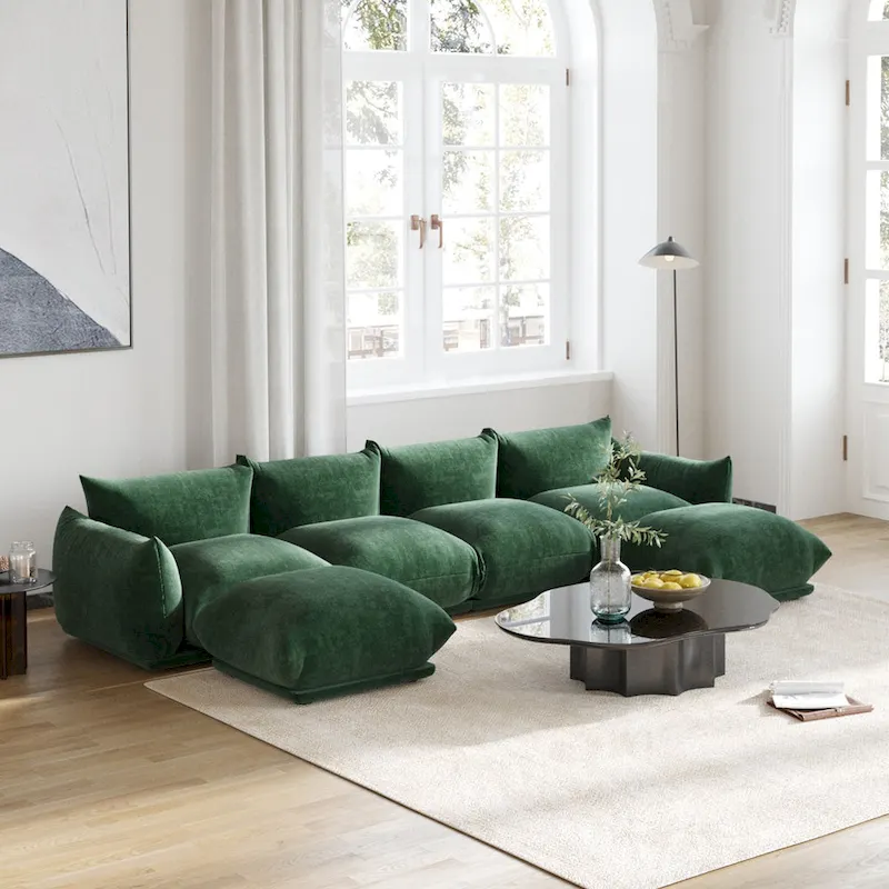 U-Shape Modular Sofa Chenille Sectional Couch