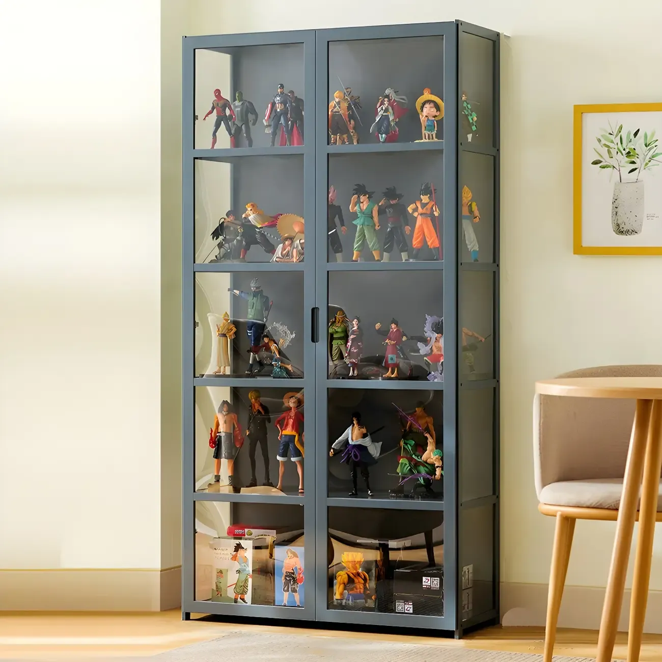 Modern Natural Bamboo Acrylic Standard  Display Cabinet