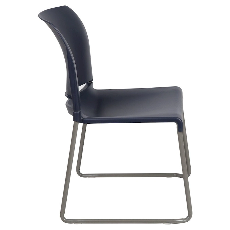 880 lb. Capacity Full Back Contoured Stack Chair with Powder Coated Sled Base