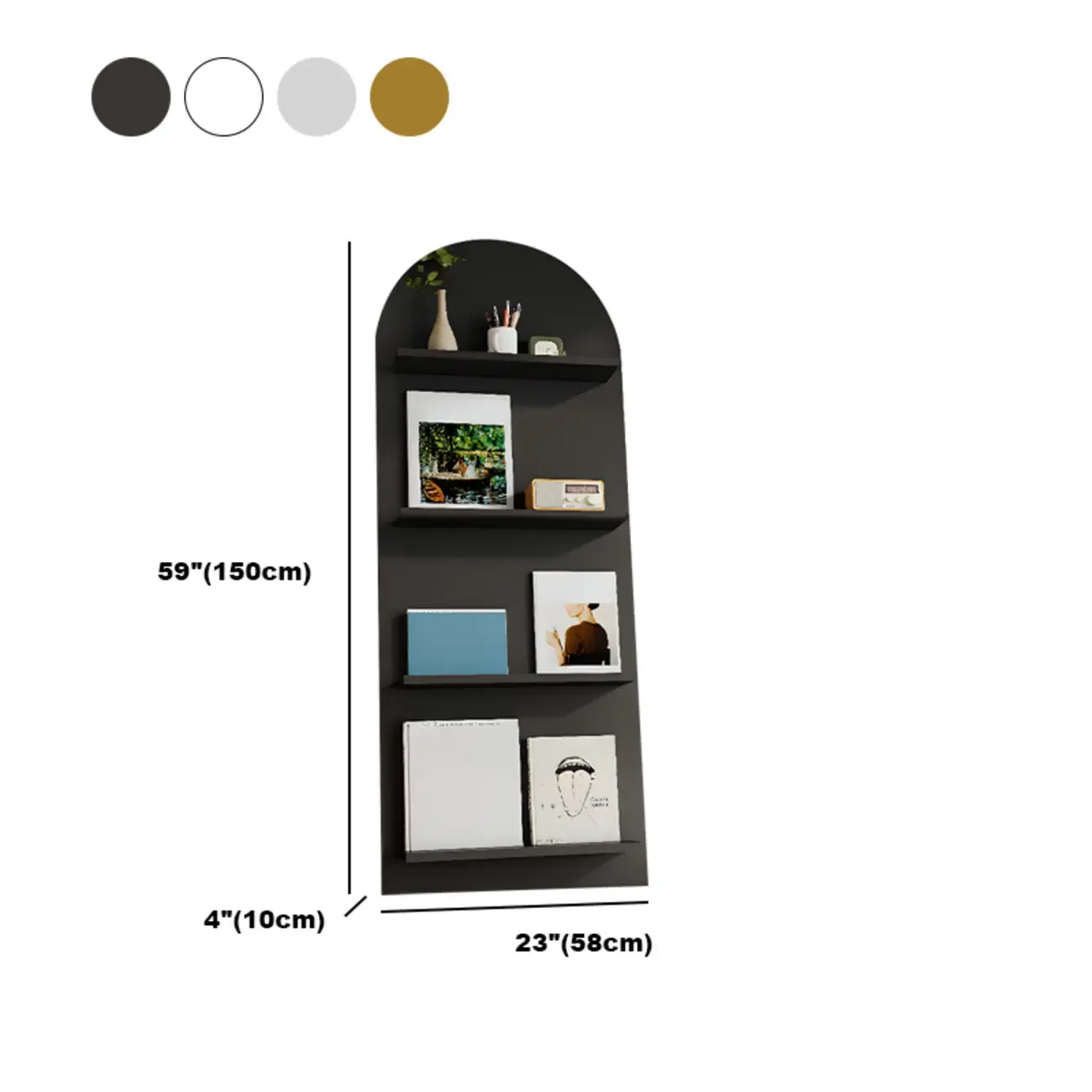 Scandinavian Solid Wood 4-Tier Ladder Bookcase