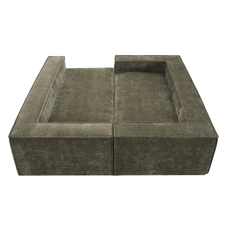 L-Shaped Modular Sectional Sofa, Chenille Cloud Sofa Set