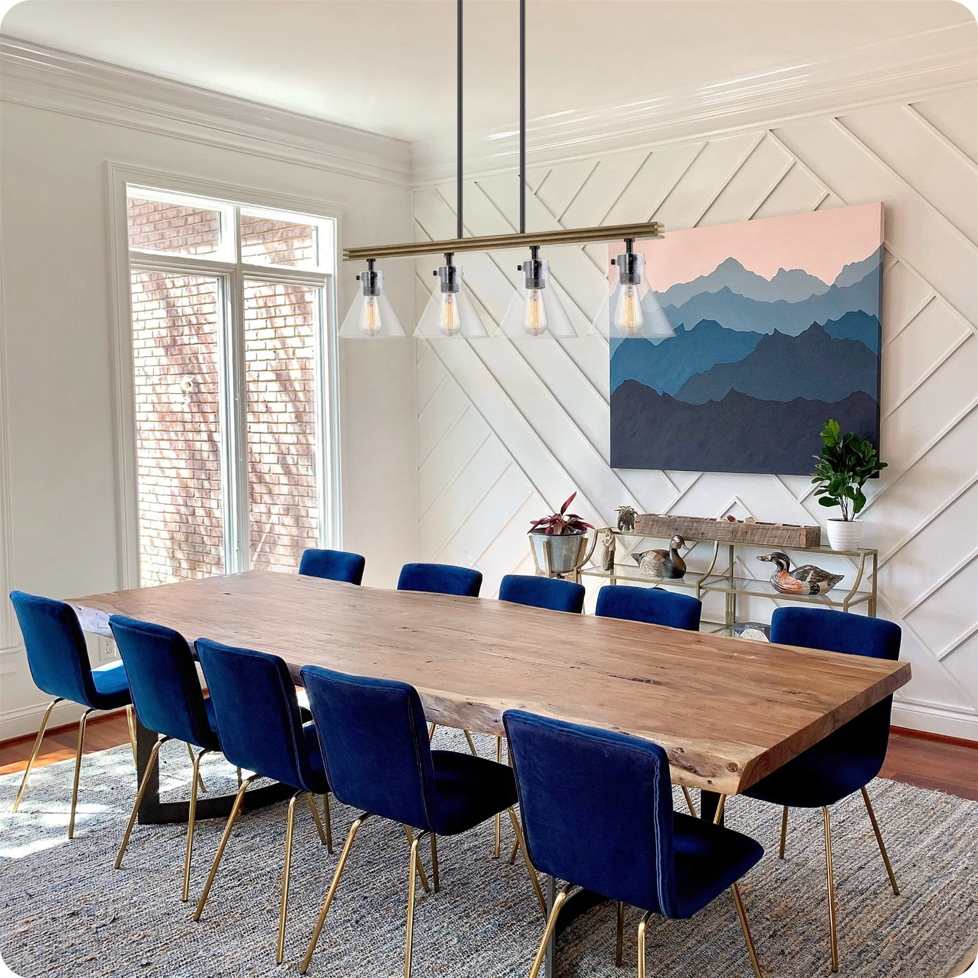 Anza 33 4-Light Farmhouse Kitchen Island Light