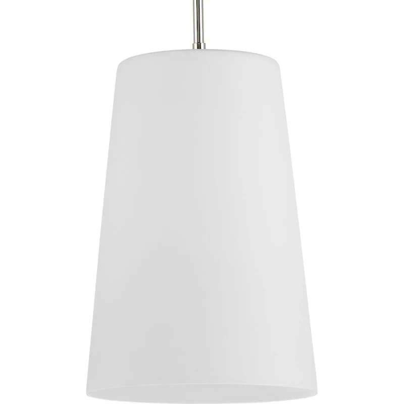 Clarion Collection One-Light Polished Nickel Etched White Transitional Pendant - 10.5 in x 10.5 in x 15.87 in